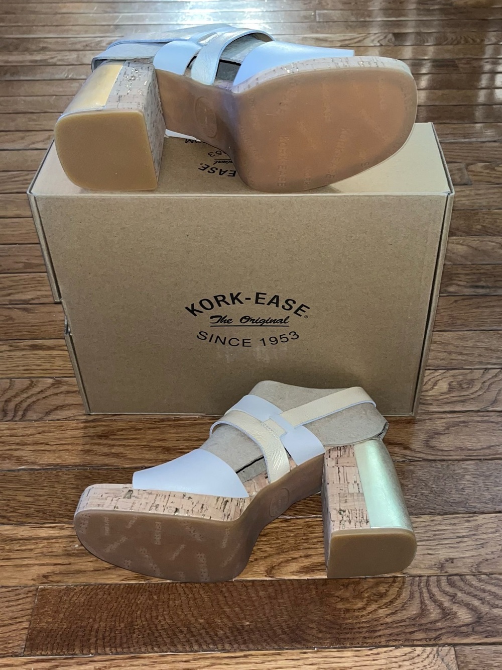 Kork-Ease Maxi Sandal Platform & Cork Natural Combo Cream, Tan & Gold Women’s 10 - Picture 10 of 12